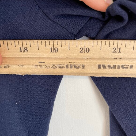 Vintage Queeni Women's Size 3 US Medium Navy Blue Classic Cut Blazer Jacket Trim - Picture 10 of 15